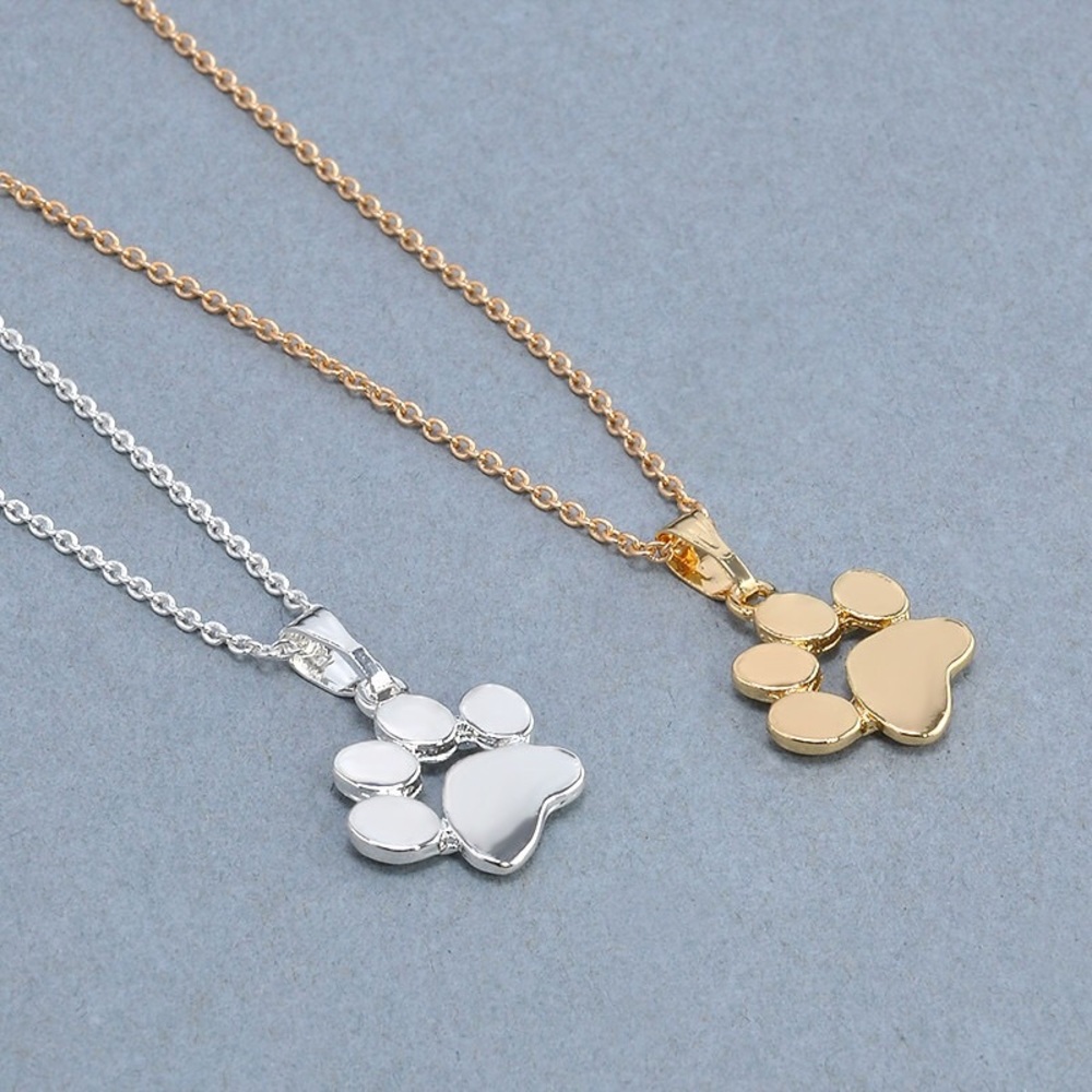 Animal Paw Print Pendant Necklace - Picture 2 of 5